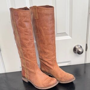 Steve Madden Brown Over the Knee Genuine Leather Pull Up Boots